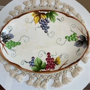 Vintage LEFTON Grapes And Vines Berry Harvest Platter